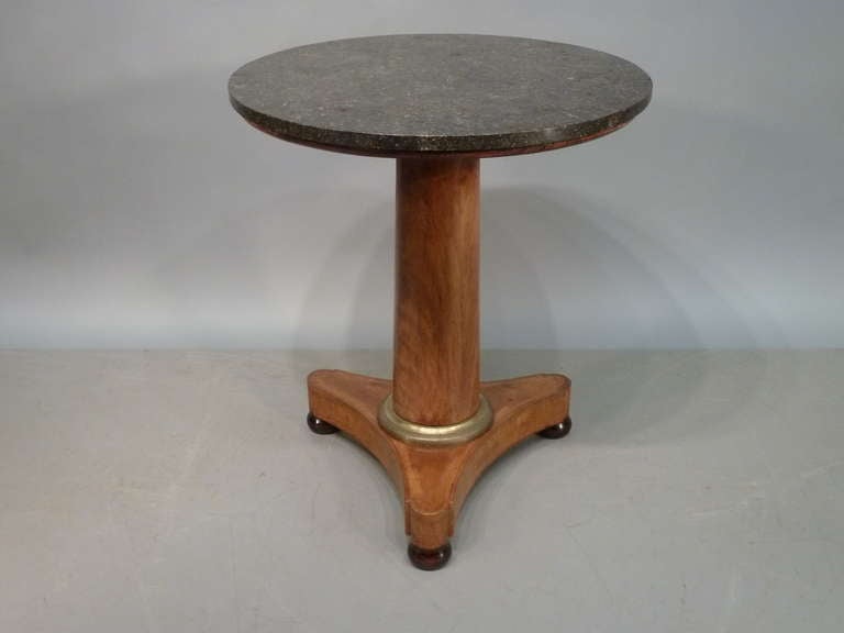 19th Century French Empire Gueridon Table with Grey Marble Top