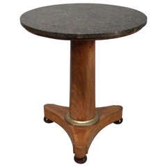 19th Century French Empire Gueridon Table with Grey Marble Top