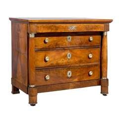 Early 19th Century Petite Empire Walnut Commode Early 19th Century Petite Empire Walnut Commode