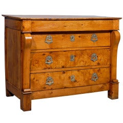 Charles X French Burled Elm Commode