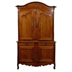 19th Century French Transitional Louis XV/XVI Style Fruitwood Buffet deux Corps