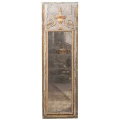 Louis XVI Style Painted and Parcel Gilt Trumeau Mirror 4
