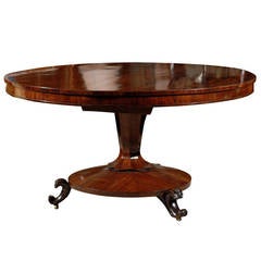Late Regency English Mahogany Center Table with Pedestal Base