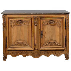 18th Century Regence Walnut Buffet with Grey Oyster Marble Top 6