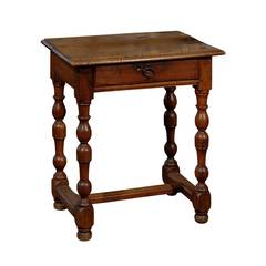 18th Century French Louis XIII Style Walnut Side Table