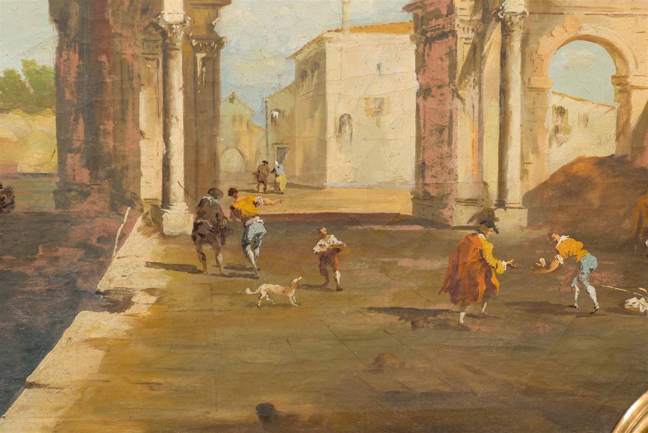19th Century Italian Oil on Canvas Classical Painting in the Manner of Francesco Guardi