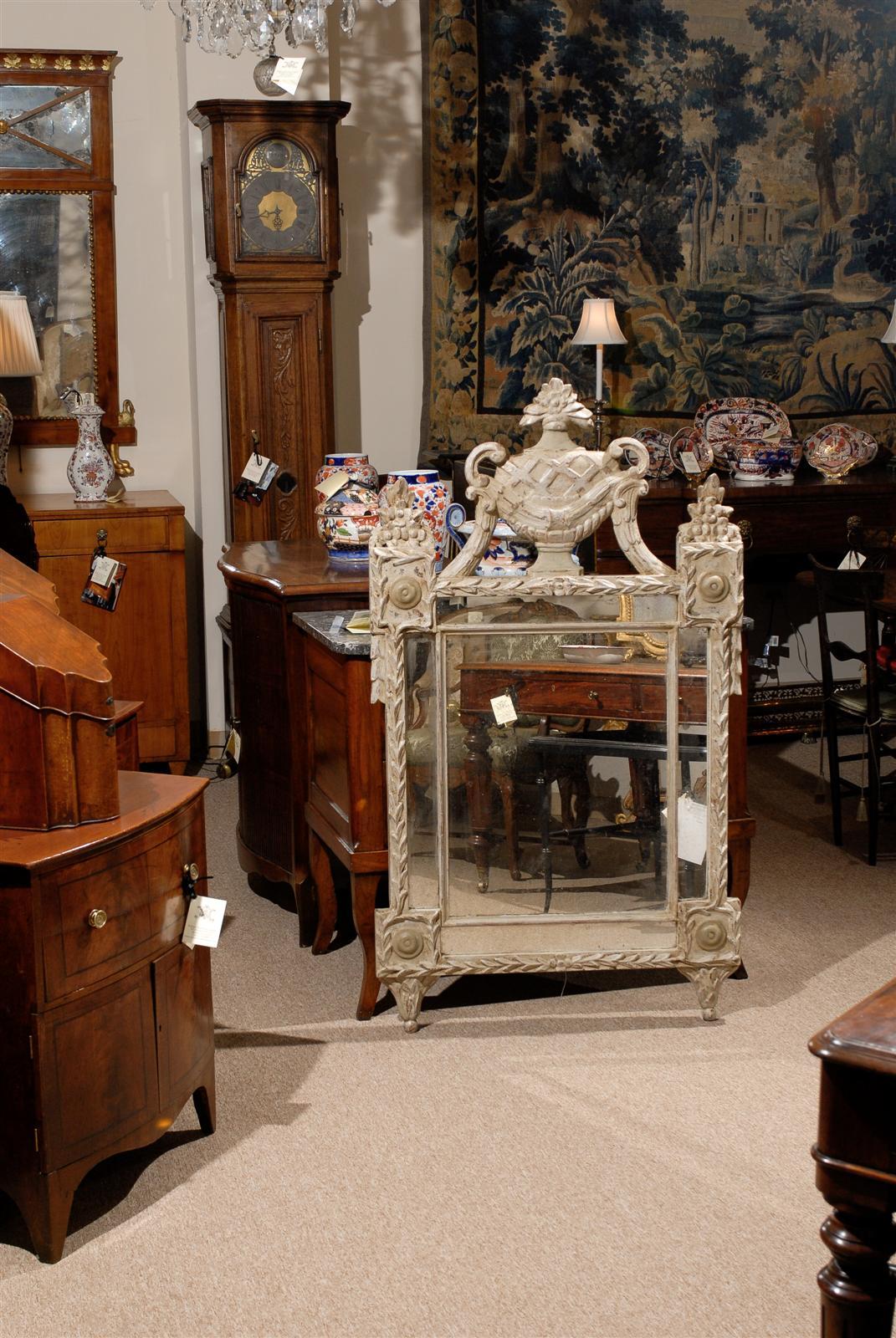 Large 19th Century Italian Painted Neoclassical Style Mirror In Excellent Condition In Atlanta, GA