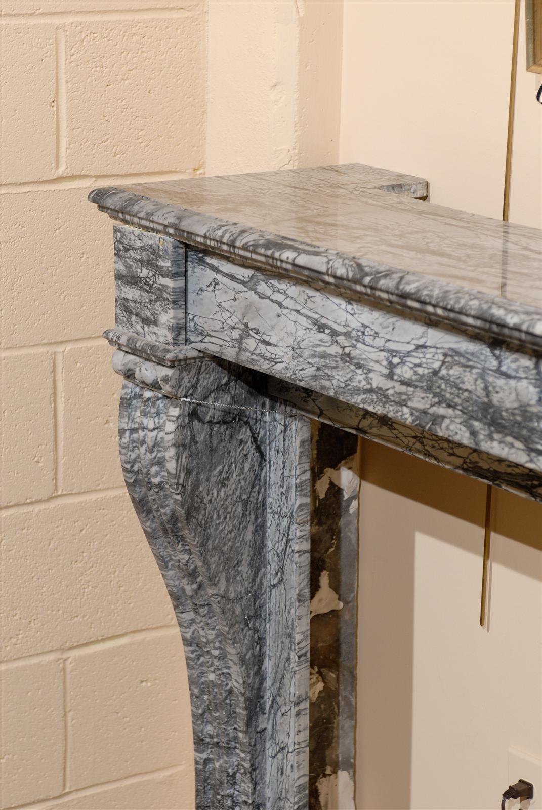 19th Century French Grey Marble Mantel For Sale 4