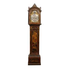 Antique 18th Century English Chinoiserie Lacquered Tallcase Clock