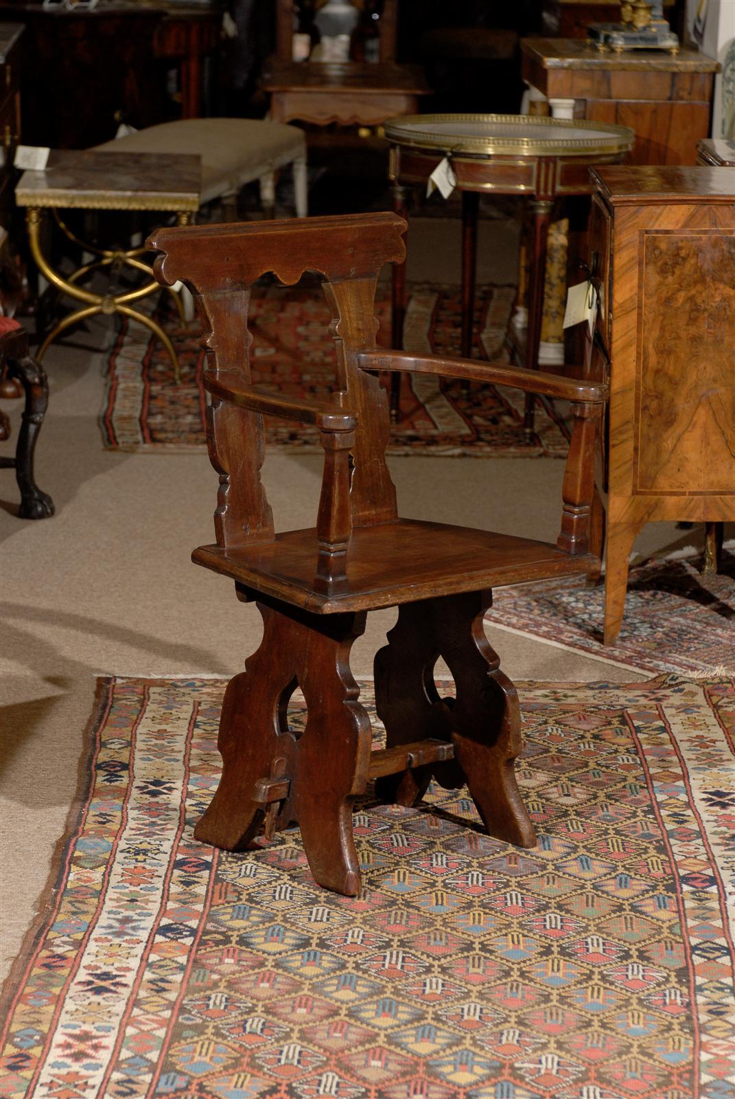 18th Century Swiss Walnut Fauteuil