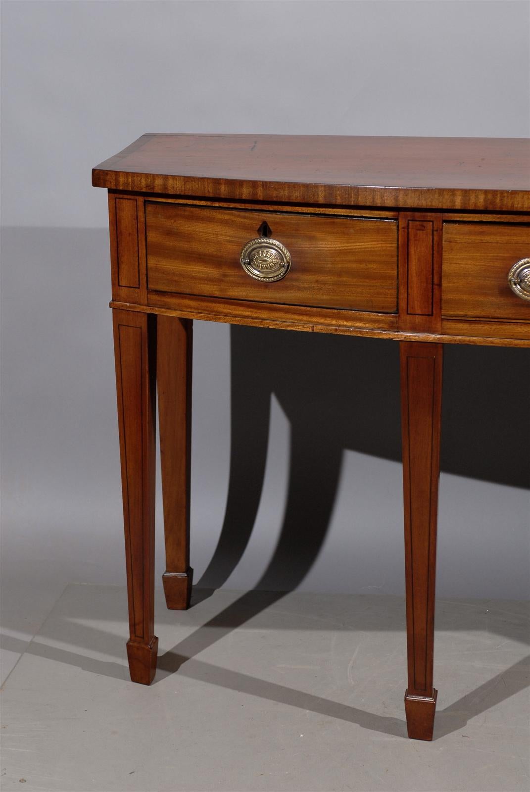 English Mahogany Bow Front Server with Inlay, circa 1830 3