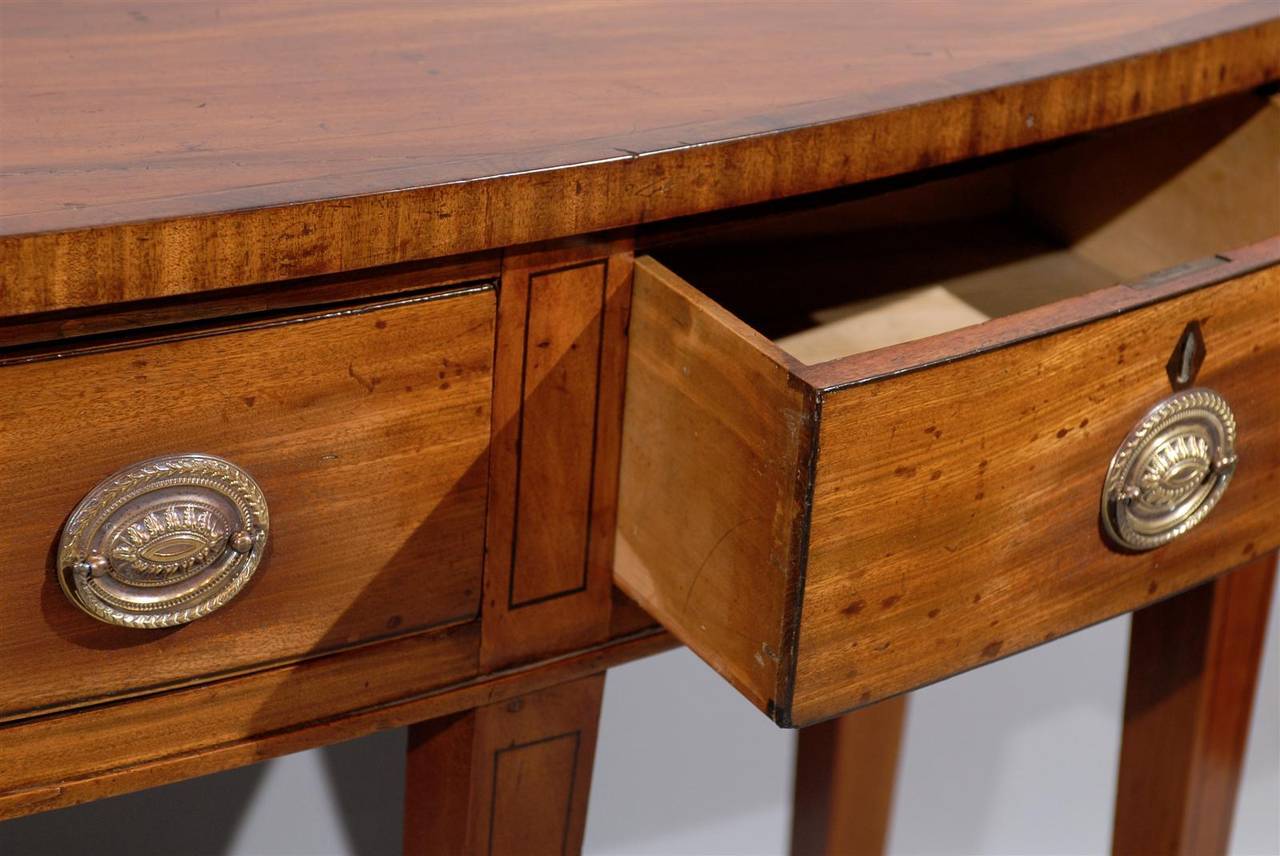 English Mahogany Bow Front Server with Inlay, circa 1830 6