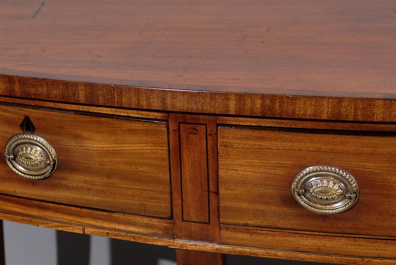 English Mahogany Bow Front Server with Inlay, circa 1830 5