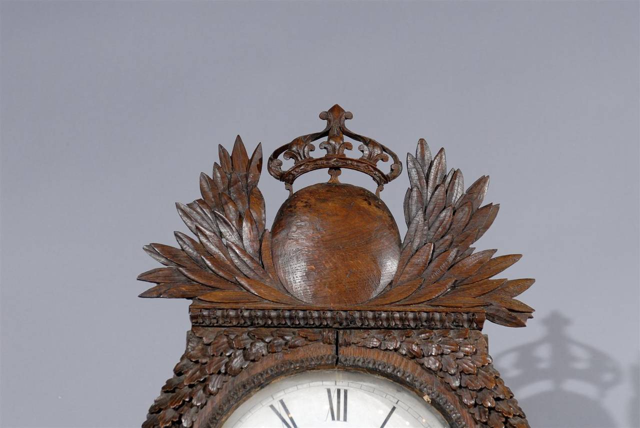 Normandy Tall-Case Clock in Oak, France, circa 1800 4