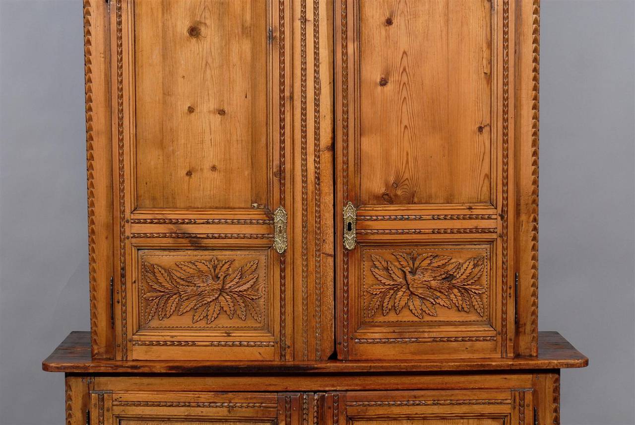 19th Century French Pine Buffet Deux Corps, Normandy 6