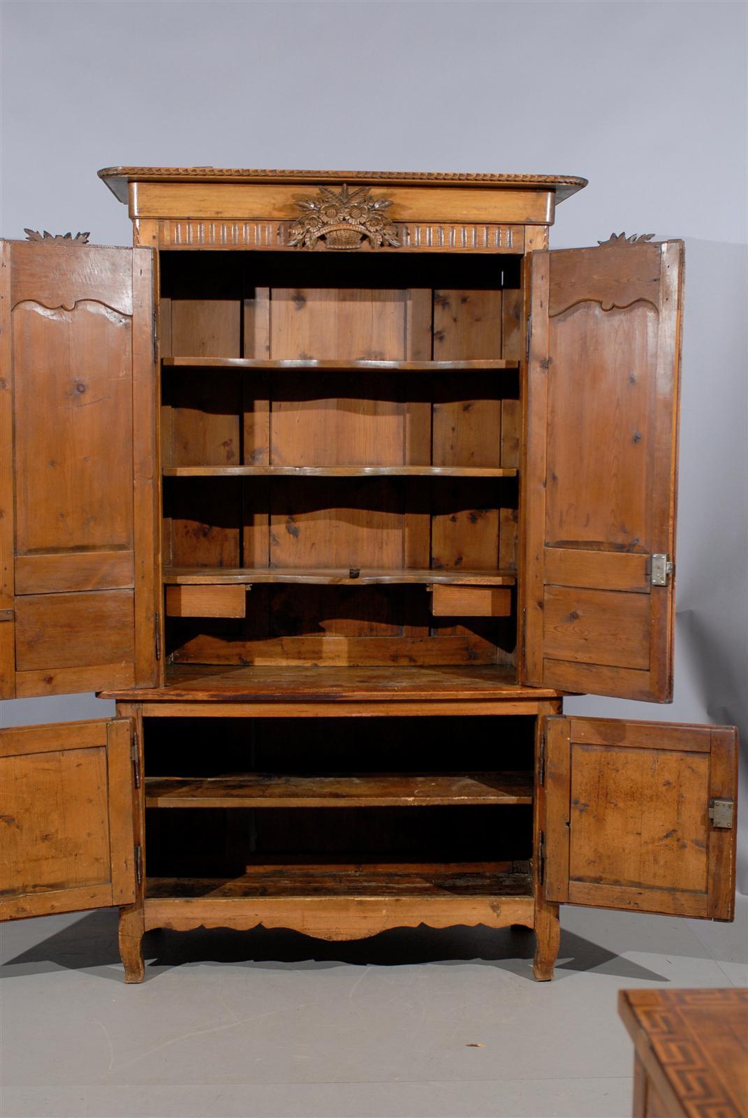 19th Century French Pine Buffet Deux Corps, Normandy 5