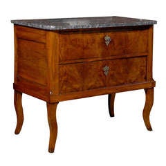 Early 19th Century Baltic Region Walnut Commode with Marble Top