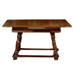 Early 19th Century Swiss Walnut Table with Stretchers 7