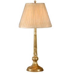 Exquisite Art Nouveau Gilt Bronze Lamp, Early 20th Century