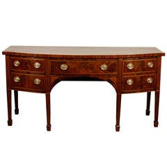 George III Bow Front Sideboard With Satinwood Inlay