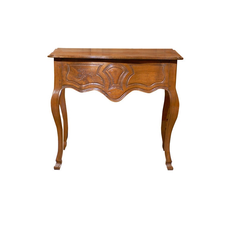 Louis XV Walnut Console Table with Hoof Feet ca. 1760 For Sale