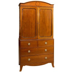 19th Century English Mahogany Linen Press 3
