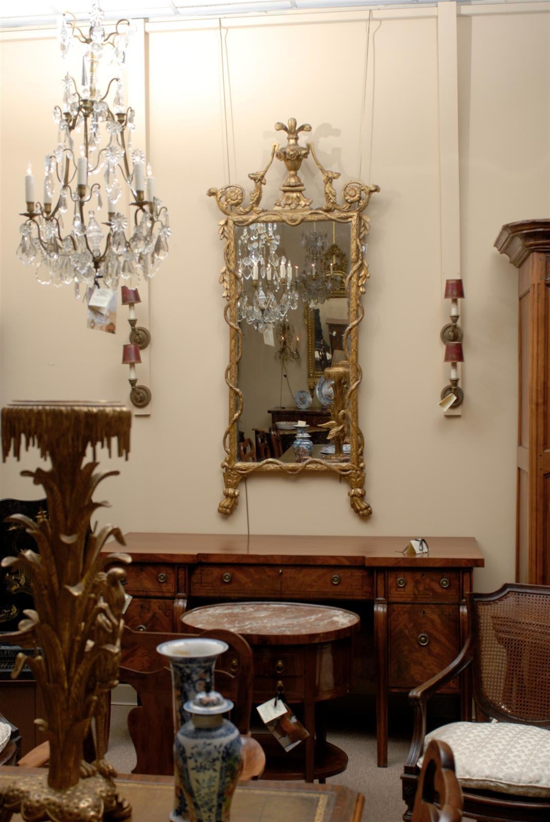 Large 18th Century Italian Neoclassical Giltwood Mirror In Good Condition In Atlanta, GA