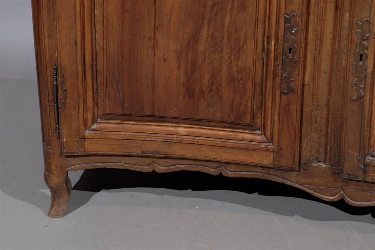 18th Century French Louis XV Walnut Enfilade with Grey Marble Top 1