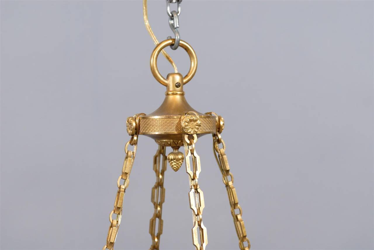 Neoclassical Style French Round Bronze Dor�é Six-Light Chandelier, 20th Century 5