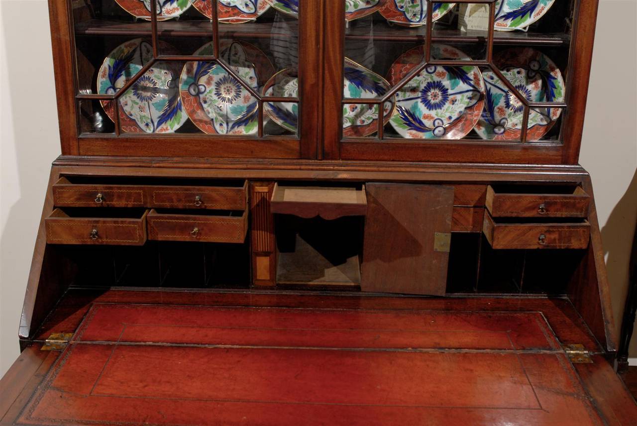 18th Century English Mahogany Bureau Bookcase 6