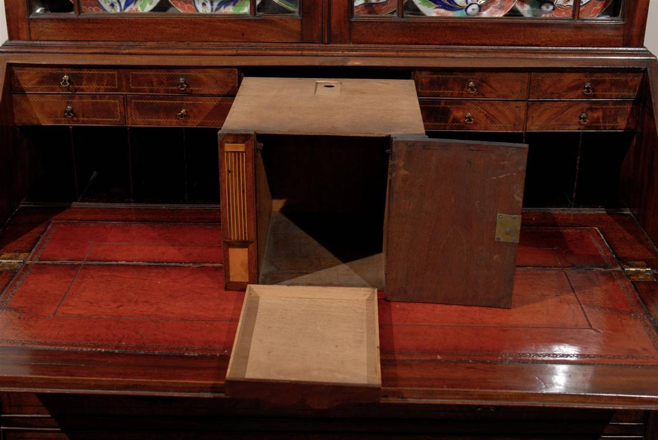 18th Century English Mahogany Bureau Bookcase 1