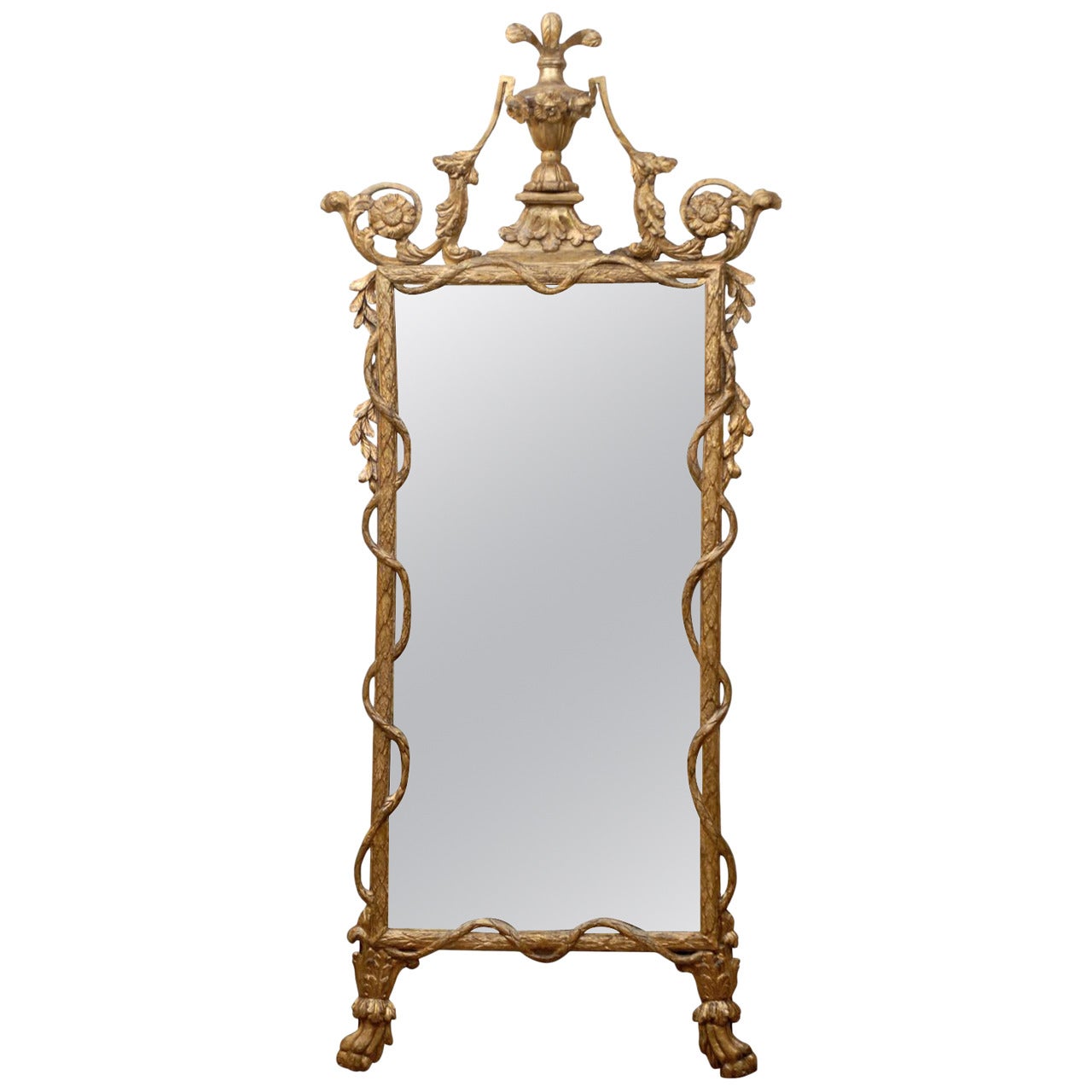 Large 18th Century Italian Neoclassical Giltwood Mirror
