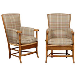 Pair of 19th Century French Provincial Fruitwood Fauteuils
