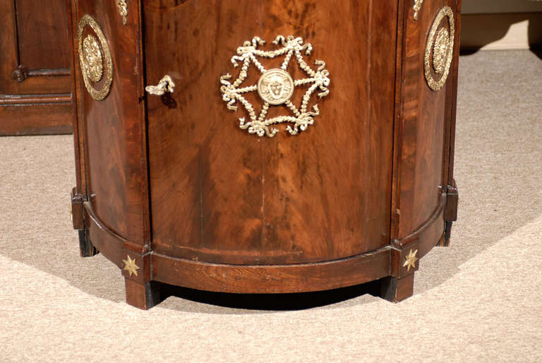 19th Century Russian Mahogany Demilune  Cabinet with Ormolu In Good Condition For Sale In Atlanta, GA
