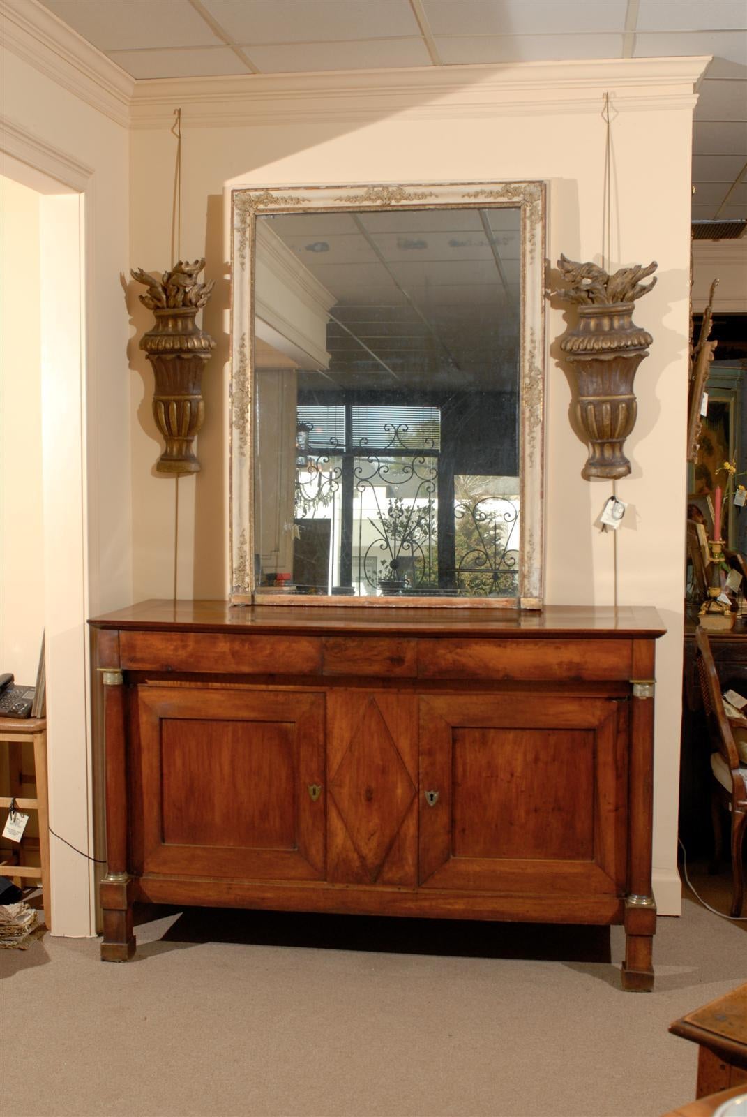 Large 19th Century French Louis Philippe Walnut Buffet, circa 1830 In Excellent Condition In Atlanta, GA