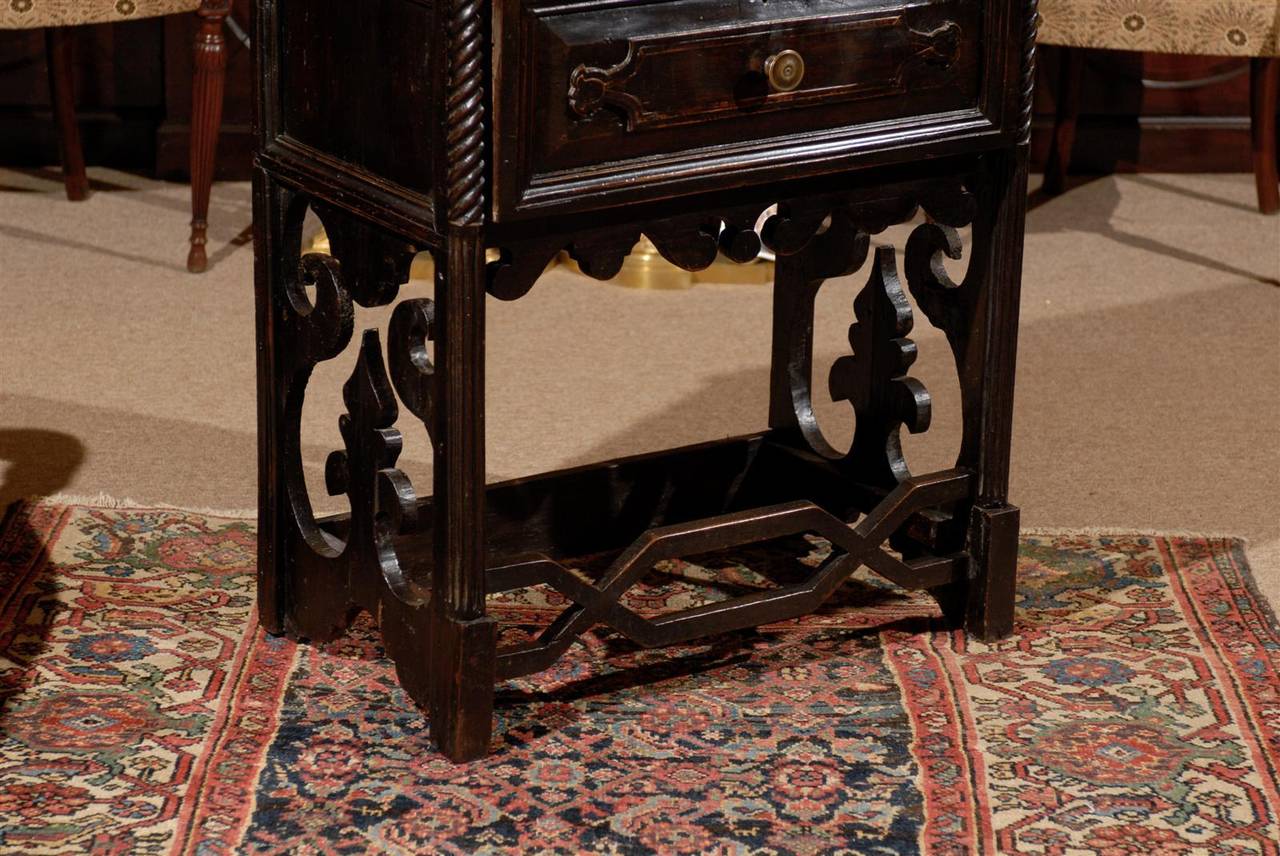 19th Century Italian Dark Walnut Console Table with Drawer 6
