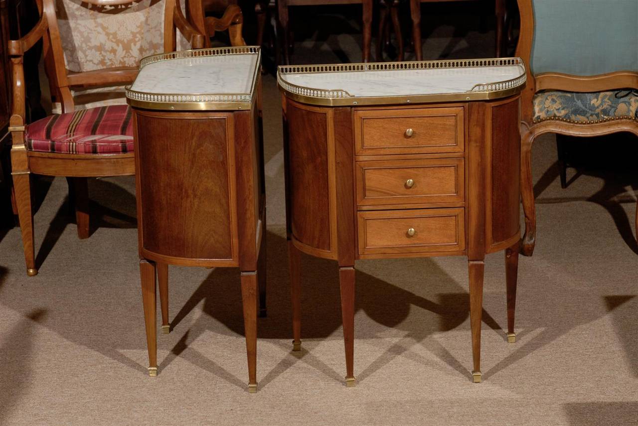 Pair of Louis XVI Style Bedside Commodes, France 2