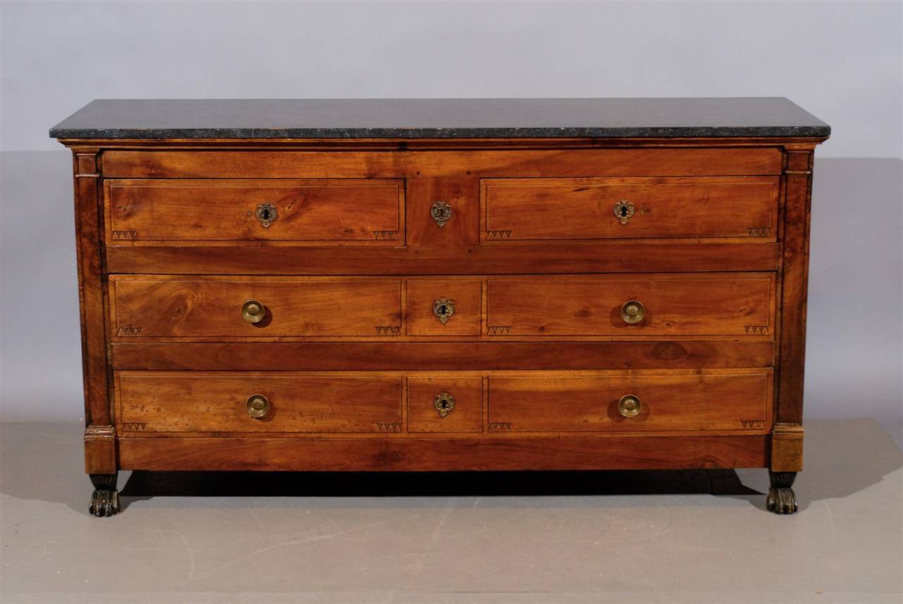 Continental walnut Empire pantelloniere with four drawers, marble top and paw feet. 

William Word Fine Antiques: Atlanta's source for antique interiors since 1956.
