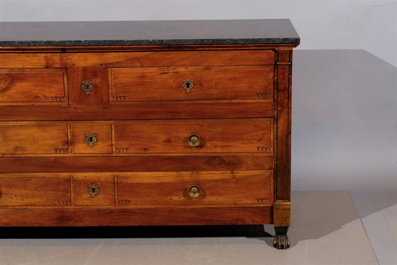 19th Century Continental Walnut Empire Pantelloniere with Marble Top 3