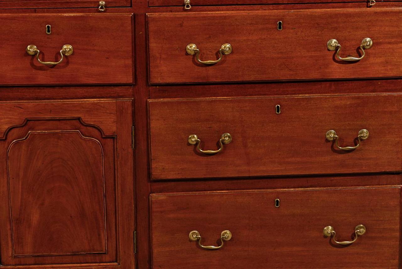 19th Century English Oak Dresser Base with Six Drawers, Door and Three Slides 2