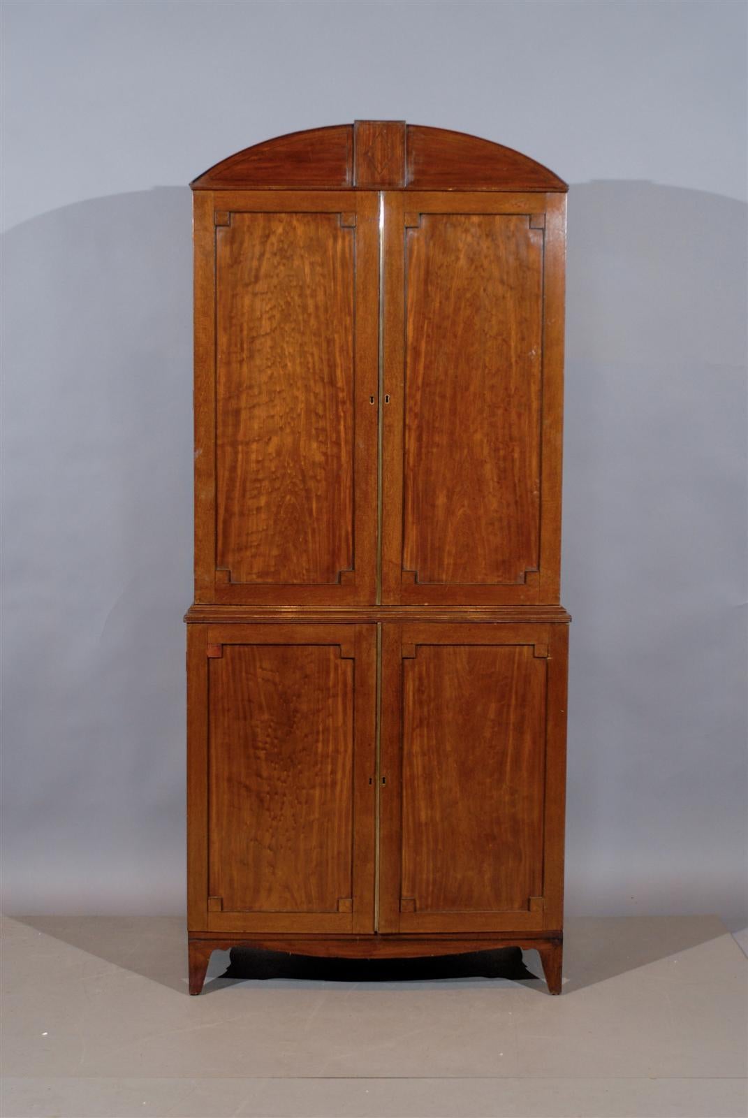 Narrow 19th Century English Regency Mahogany Linen Press