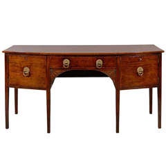 Early 19th Century English Mahogany Bowfront Sideboard with Carved Detail