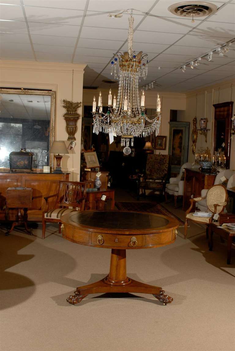 Mid 19th Century English Mahogany Rent Table with Paw Feet In Good Condition In Atlanta, GA