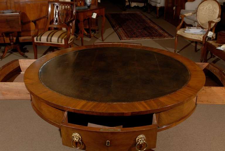 Mid 19th Century English Mahogany Rent Table with Paw Feet 7