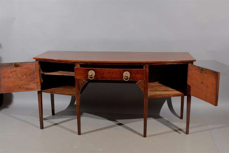 Early 19th Century English Mahogany Bowfront Sideboard with Carved Detail 3