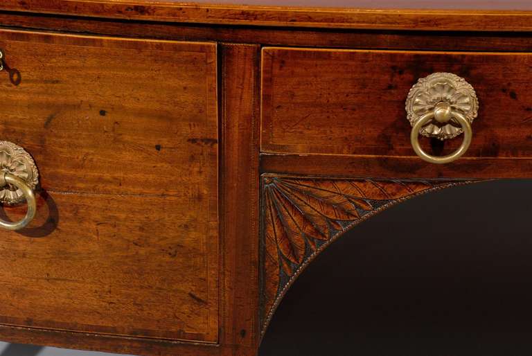 Early 19th Century English Mahogany Bowfront Sideboard with Carved Detail 6
