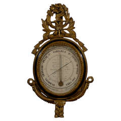 Crested Barometer with Parcel-gilt Frame, Signed and Dated 1838. 8