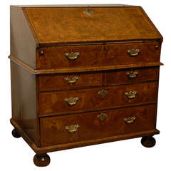 Antique Queen Anne Period Bureau in Walnut, England, c. 1710