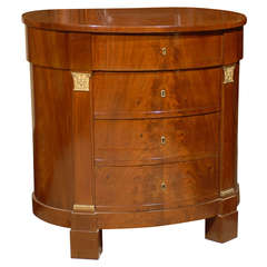 Antique Oval Empire Period Cellarette in Mahogany, France c. 1820