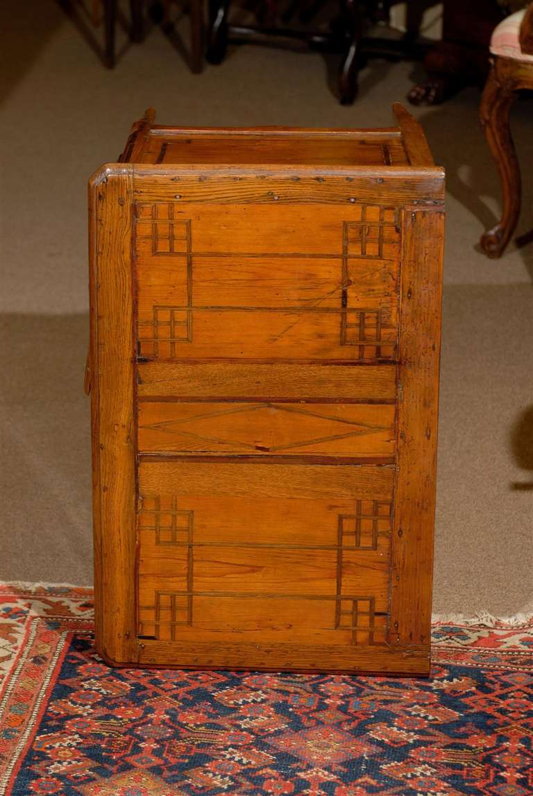 Late 18th Century Rustic Petite Pine Commode with Paquetry Inlay, France 3